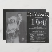 1ste trouwdag krijtbord foto kaart (Voorkant / Achterkant)