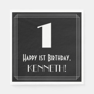 1ste verjaardag ~ Art Deco Geïnspireerde look "1", Servet