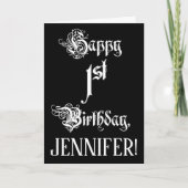 1ste verjaardag: Fancy, elegant Manuscript + de Na Kaart (Voorkant)