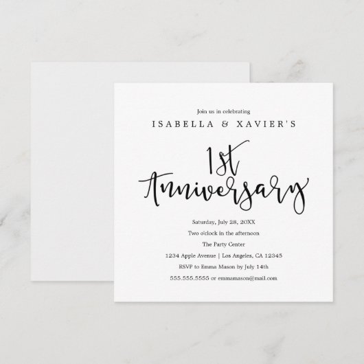 1ste verjaardag | Uitnodiging feestje (Voorkant / Achterkant)