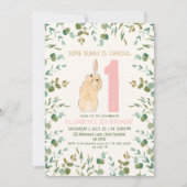 1ste verjaardag Waterverf Eucalyptus Pink Kaart (Voorkant)