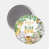 1ste verjaardag Wild One Safari Oerwoud Théming Magneet (Voorkant / Achterkant)