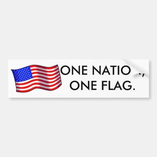 1usa1-med, ÉÉN NATIE, ÉÉN VLAG. Bumpersticker (Voorkant)