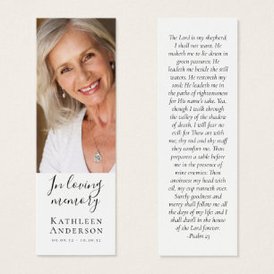 1x3" Photo Memorial Funérailles Poème MINI Signet