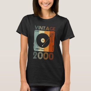 2000 Retro Record Player Verjaardag Vinyl DJ T-shirt