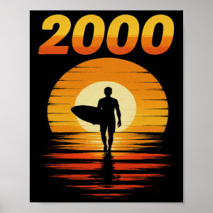 2000 Retro Surfen Vintage Zonsondergang 90s Esthet Poster