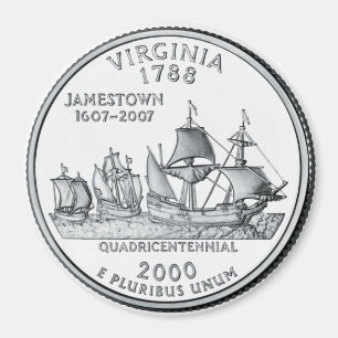 2000 Virginia State Quarter magneet