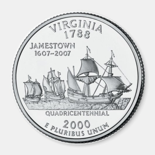 2000 Virginia State Quarter magneet (Voorkant)