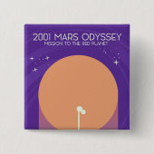 2001 mars odyssee vierkante button 5,1 cm (Voorkant)