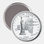 2001 New York State Quarter magneet (Voorkant / Achterkant)