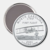 2001 North Carolina State Quarter magneet (Voorkant / Achterkant)