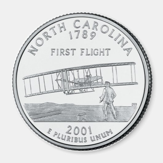 2001 North Carolina State Quarter magneet (Voorkant)