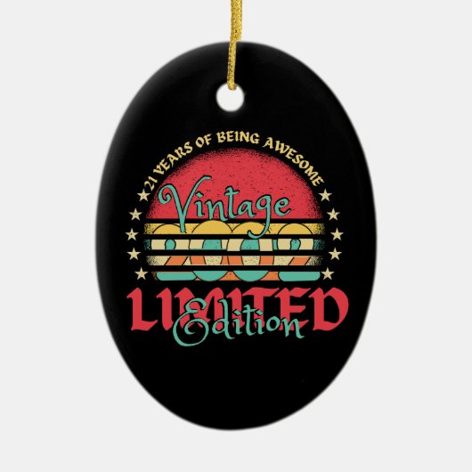  2002 Limited Edition 21 jaar oud 21st Keramisch Ornament (Voorkant)