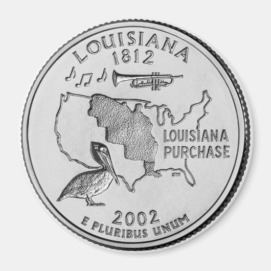 2002 Louisiana State Quarter magneet (Voorkant)