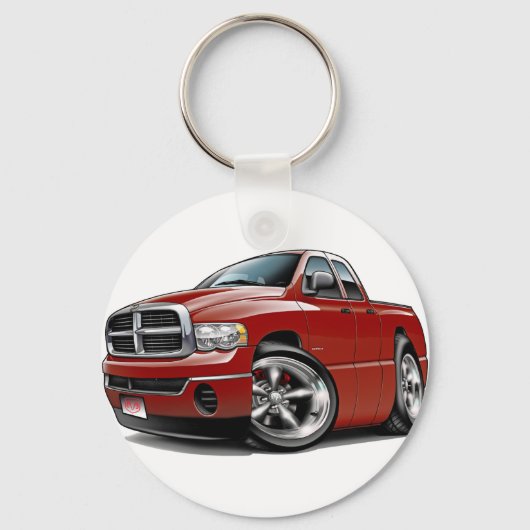 2003-2008 Ram Quad Maroon Truck Sleutelhanger (Voorkant)