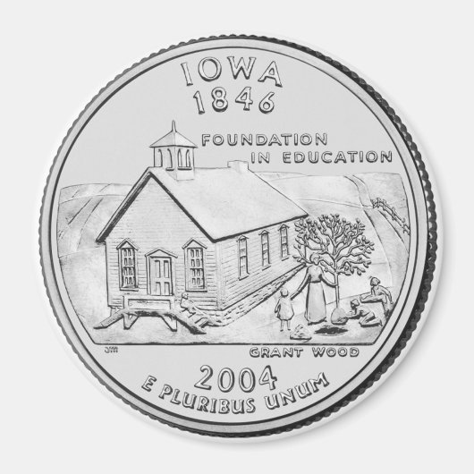 2004 Iowa State Quarter magneet (Voorkant)