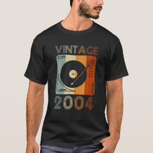  2004 Retro Record Player Birthday Vinyl DJ T-shirt
