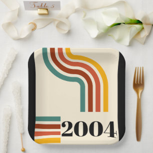 2004 Retro Vintage Poster Milestone Verjaardag Papieren Bordje