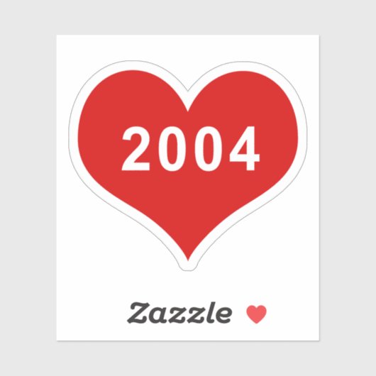 2004 Rood Hart Vinyl Sticker (Vel)