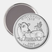 2004 Wisconsin State Quarter magneet (Voorkant / Achterkant)