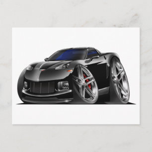 2005-09 Corvette Black Car Briefkaart