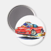 2005-10 Corvette Red Cabriolet Magneet (Voorkant / Achterkant)