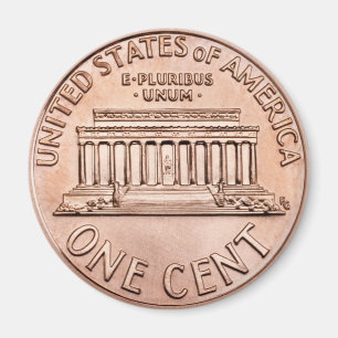 2005 Lincoln Memorial 1 cent kopergeld Magneet