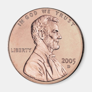 2005 Lincoln Memorial 1 cent kopergeld Magneet