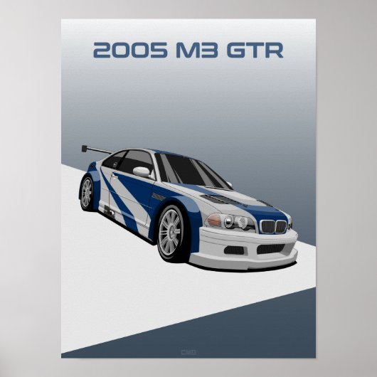 2005 M3 GTR raceauto Poster (Voorkant)