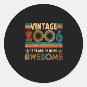  2006 17e verjaardag van cadeaujongens meisjes 17  ronde sticker