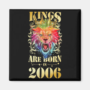 2006 Geboren Koning Kroon Leeuw Verjaardag Quote Magneet