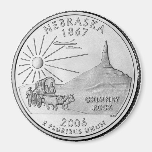 2006 Nebraska State Quarter magneet (Voorkant)