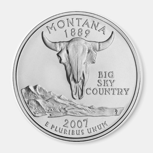 2007 Montana State Quarter magneet (Voorkant)