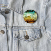 2008 Amber/Turquoise 3 Horse Round Button (In situ)