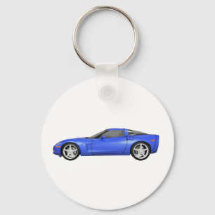 2008 Corvette: Sportauto: Blauwe afwerking: Sleutelhanger
