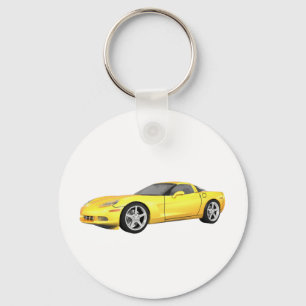 2008 Corvette: Sportwagen: Gele afwerking: Sleutelhanger