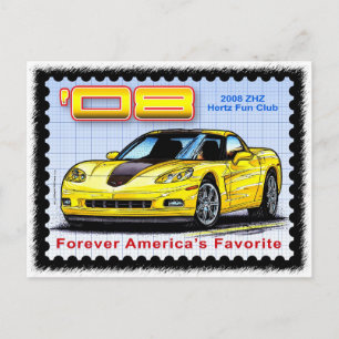 2008 ZHZ Hertz Fun Club Rental Edition Corvette Briefkaart