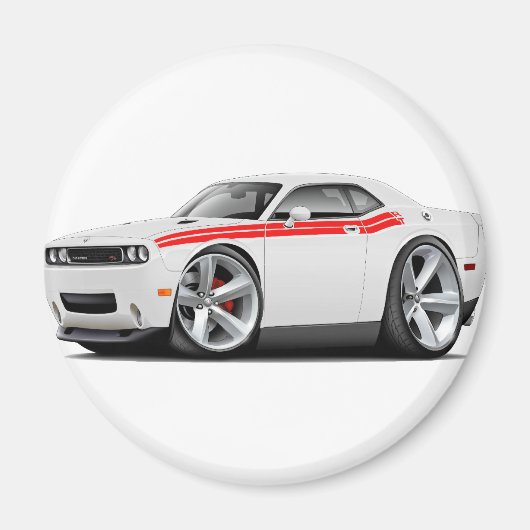 2009-11 Challenger RT White-Red Car Magneet (Voorkant)