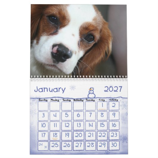 2009-2010 calendrier cavalier d'épagneul du Roi (Jan 2027)