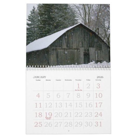 2009 - Barns of Central Pennsylvania Kalender (Jan 2026)