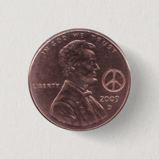 2009 Lincoln Cent PEACE Hippie Birth Year Button