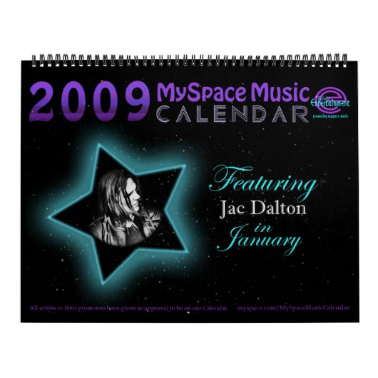 2009 MYSPACE MUZIEK CALENDAR MET JAC DALTON KALENDER (Hoes)