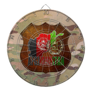 [200] Afghanistan: COA, vlag & kaart Dartbord