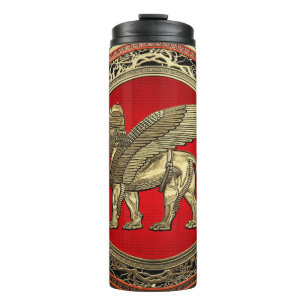 [200] Assyrische Winged Lion - Gold Lamassu Thermosbeker