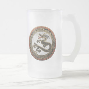[200] Black and Gold Sacred Eastern Dragon Matglas Bierpul