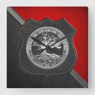 [200] Celtische boom of Life [Zilver] Vierkante Klok