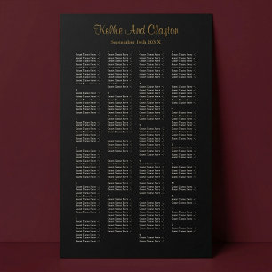 200 Eenvoudige Zwarte Trouwstoelindeling Poster
