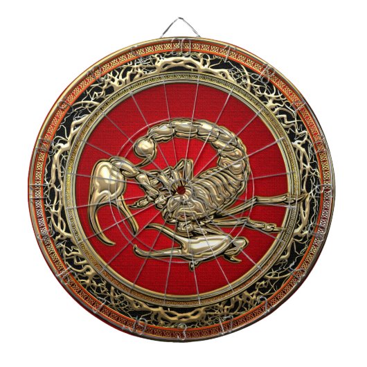 [200] Gangd gouden Scorpion op rood Dartbord (Voorkant)
