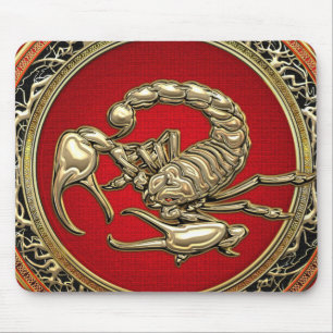 [200] Gangd gouden Scorpion op rood Muismat