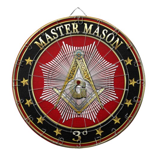 [200] Master Mason - 3rd graads Square & Compass Dartbord (Voorkant)